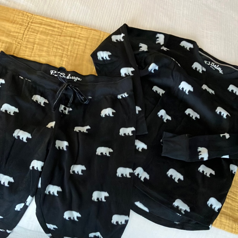 PJ Salvage polar bear brushed fleece pajama set, XL